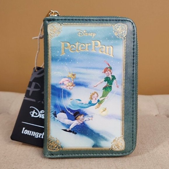 Loungefly Disney Peter Pan Classic Story Book Series Zip around Wallet NEW - Picture 1 of 13